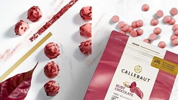 CALLEBAUT - FINEST BELGIAN RUBY CHOCOLATE- RECETTE N° RB1  400 G- PISTOLES 2