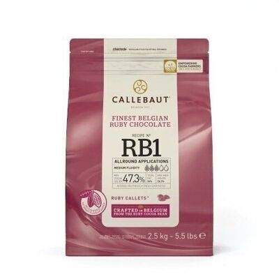 CALLEBAUT - FEINSTE BELGISCHE RUBINSCHOKOLADE - REZEPT N° RB1 - 2,5 KG - PISTOLEN