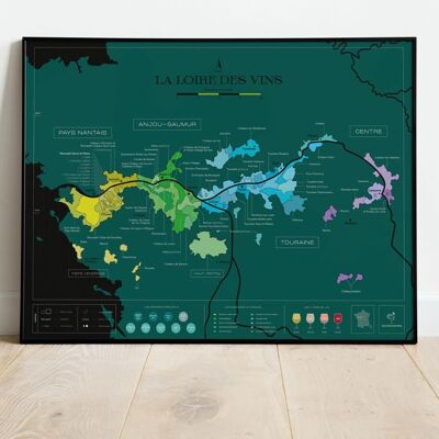 Scratch off Loire wine map