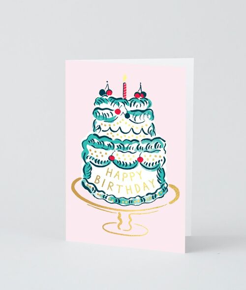 Happy Birthday Card - HB Cake and Candle