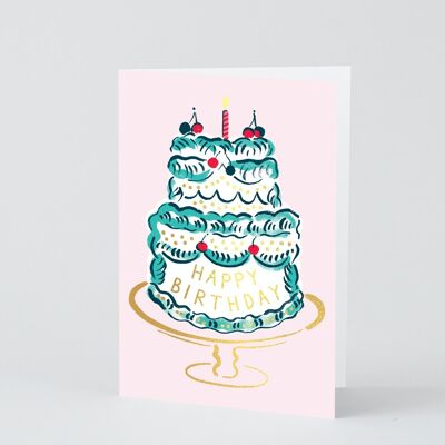 Carte Joyeux Anniversaire - Gâteau HB et Bougie