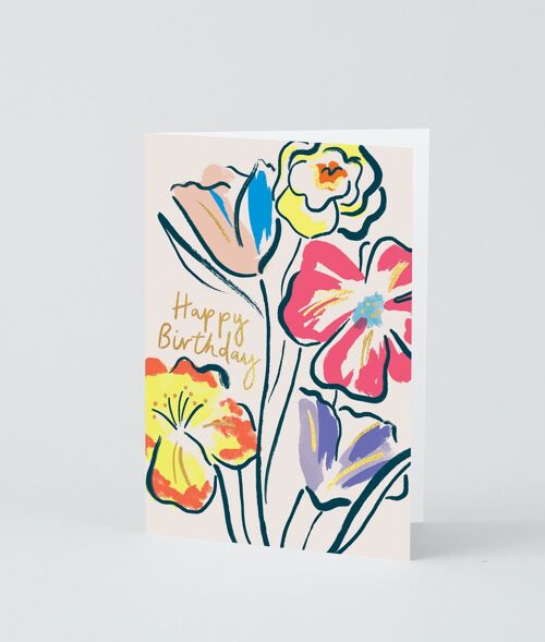 Happy Birthday Card - Floral Happy Birthday
