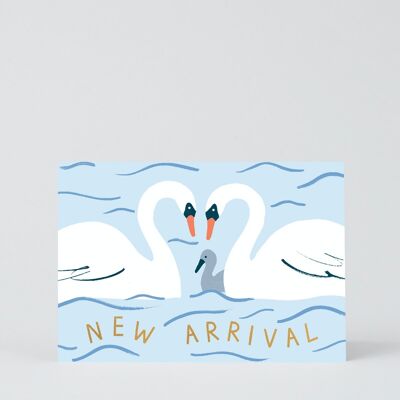 Nueva tarjeta de bebé - Cisnes recién llegados