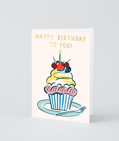 Happy Birthday Card - Happy Birthday To You Cupcake