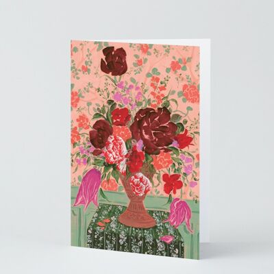 Kunstkarte - Roter Blumenstrauß
