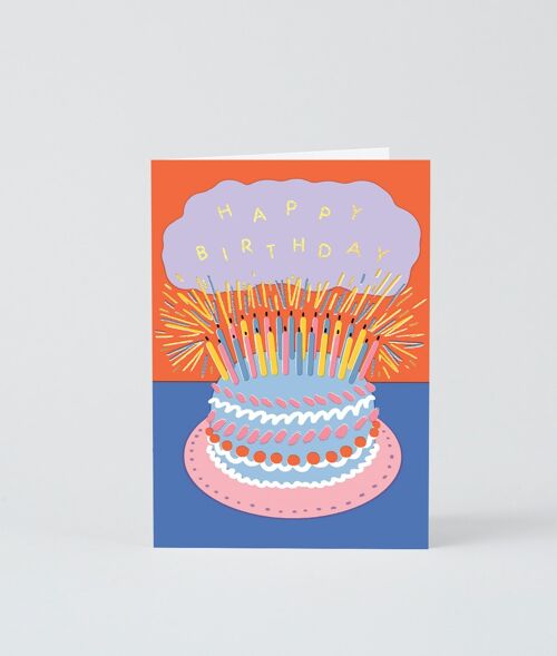 Happy Birthday Card - Cake & Candles