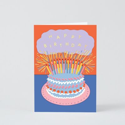 Scheda di buon compleanno - torta e candele