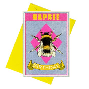 Carte de voeux d'abeille d'anniversaire de Hapbee | Carte Abeille | Cartes d'anniversaire pour femmes 2
