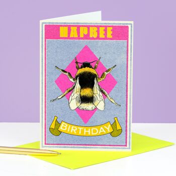 Carte de voeux d'abeille d'anniversaire de Hapbee | Carte Abeille | Cartes d'anniversaire pour femmes 1