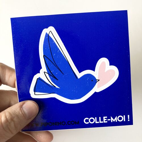 Sticker autocollant OISEAU - bleu