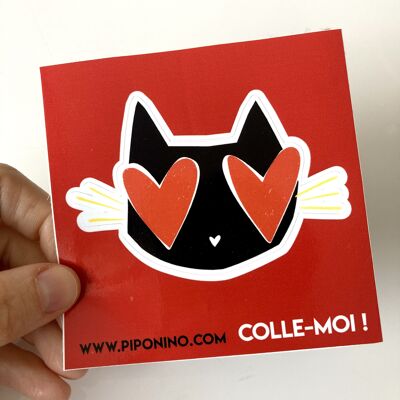 Sticker autocollant CHAT - love