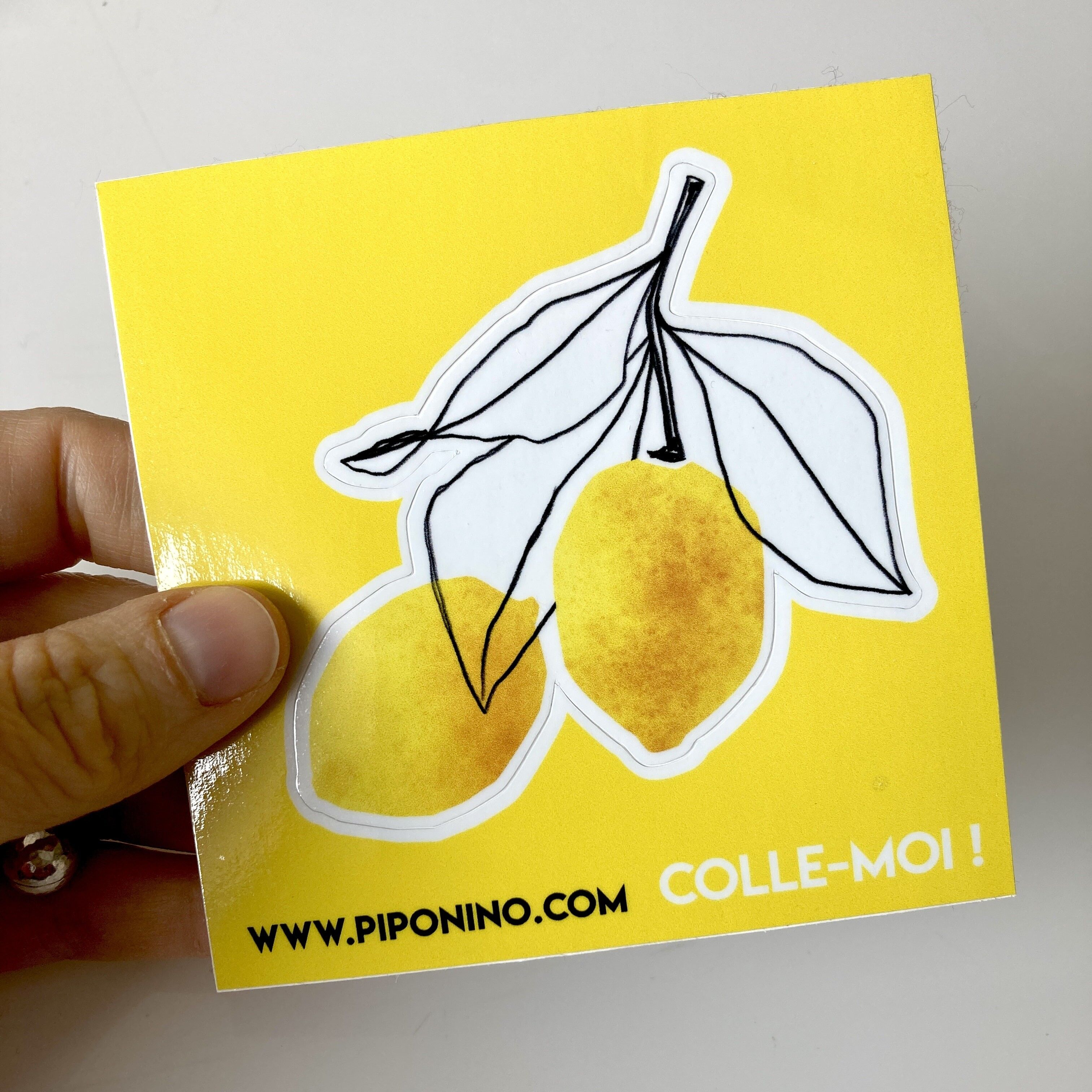 Sticker autocollant CITRON - jaune