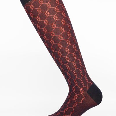 Chaussettes homme motif ADN bleu et rouge