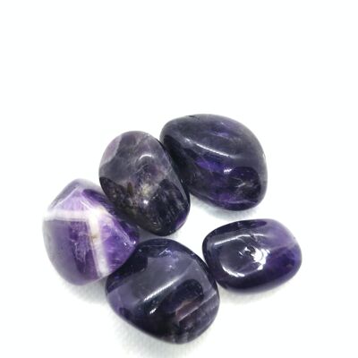 Set aus 5 Amethyst-Trommelsteinen