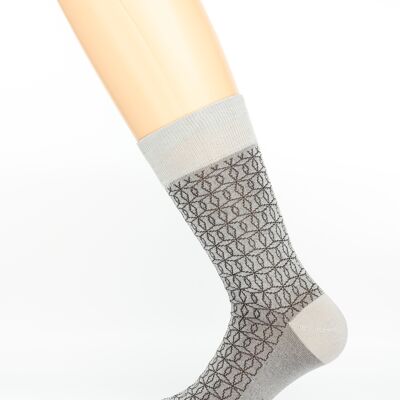 Men's gray and black 3D patterned socks