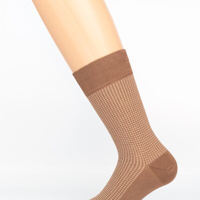 Braune 3D-Tupfen-Fantasie-Herrensocken