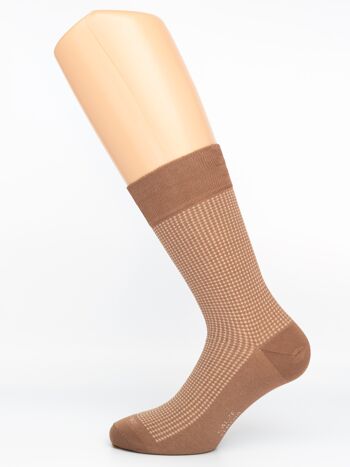 Chaussettes homme fantaisie pois 3d marron