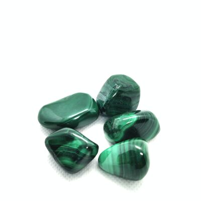 Set of 5 Malachite tumbled stones