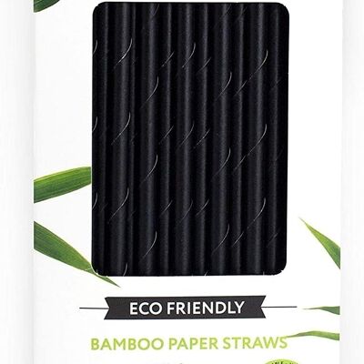 Bulk Bamboo Straws Box - Black - 250 - 24
