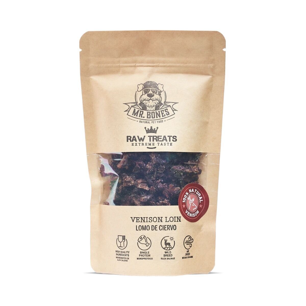Raw Treats Lomo de ciervo – Snack natural para perros y gatos