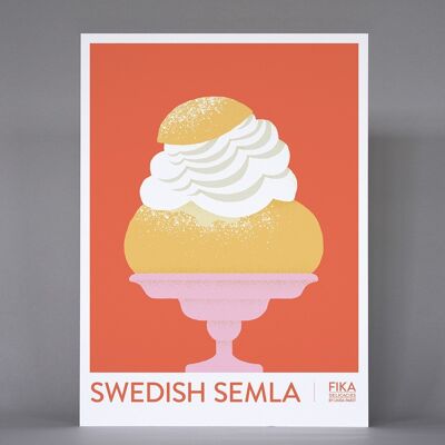 Poster – Fika – Schwedische Semla