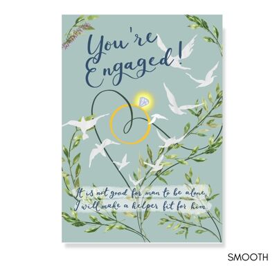 Christian Engagement card, “you’re engaged!” with scripture verse