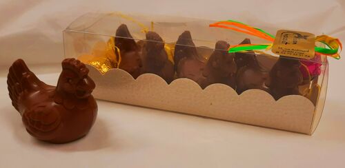 Chocolats Pâques BIO : Réglette 3 mini-poules praliné noisette