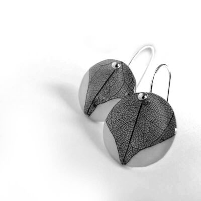 Black Leaf Hook Earrings