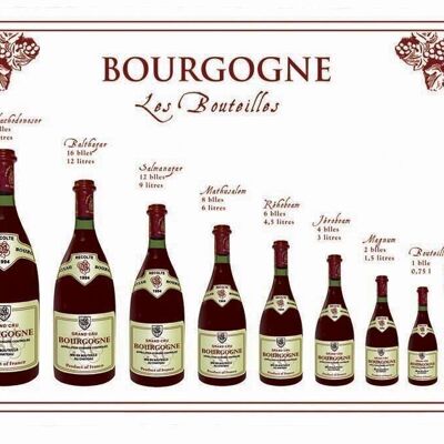 Torchon Bouteille Bourgogne 72 X 48