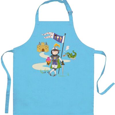 Child Apron Knight And Dragon Turquoise 52 X 63