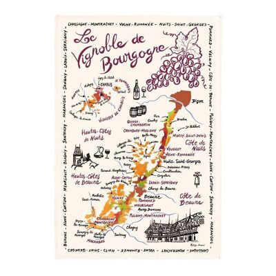 The Map Of Burgundy Tea Towel 48 X 72
