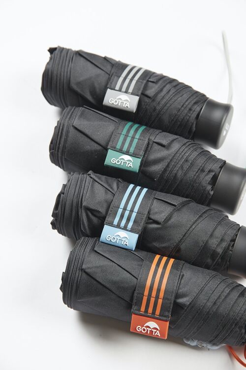 GOTTA MINI Folding Umbrella Black with color details