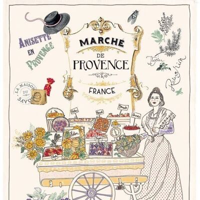 Torchon Les marchés de Provence Ecru 48 x 72