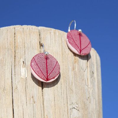 Crochet Boucles d'oreilles Feuille Violette