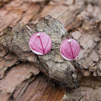 Crochet Boucles d'oreilles Feuille Violette 5