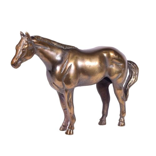 Aluminum Horse Decoration Brass Antique Finish
