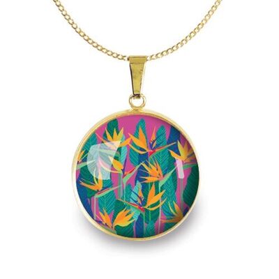 Gold surgical stainless steel chain necklace - Bird of Paradise