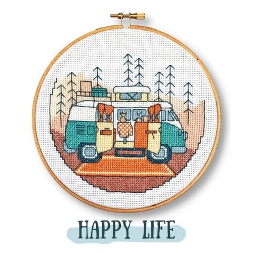 Happy Life | Borduurpakket kruissteek