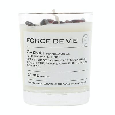 FORCE DE VIE scented candle Stones of life 130G – Garnet