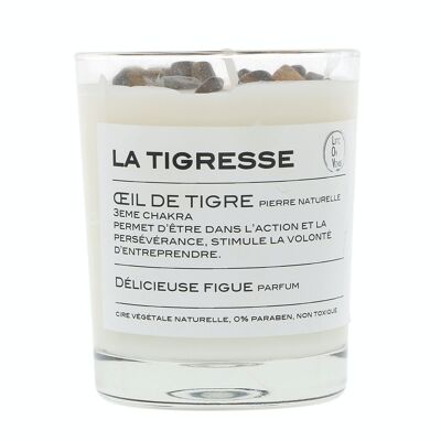 LA TIGRESSE 
bougie parfumée Pierres de vie – Œil de Tigre