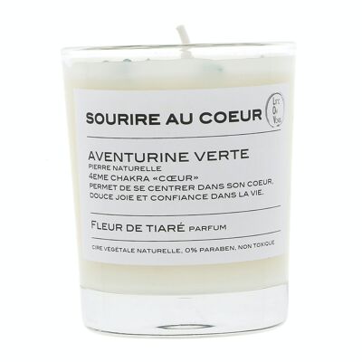 SOURIRE AU COEUR bougie parfumée Pierres de vie 130G – Aventurine Verte