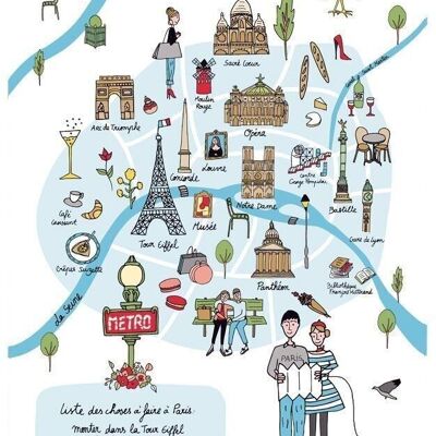 Paris Map Tea Towel Ecru 48 X 72