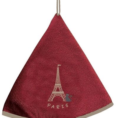 Toalla de mano Torre Eiffel roja 60 cm