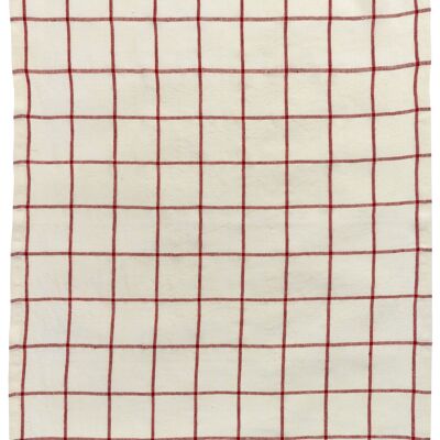Tea Towel Checks Karma Red / ecru 55 x 75