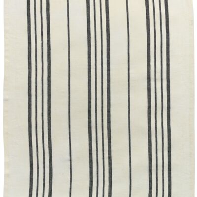 Karma Striped Tea Towel Ecru/black 55 x 75