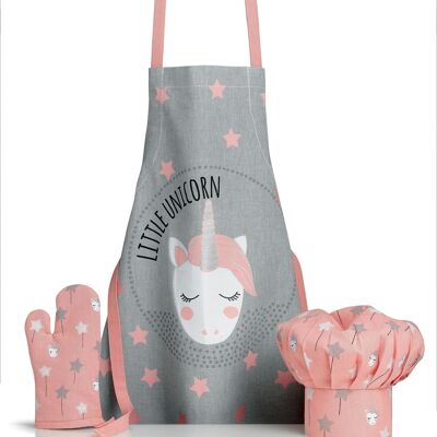 Apron, hat and kitchen glove Unicorn Pearl 52 x 63