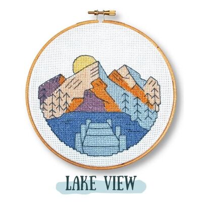 Vue sur le lac | Kit de point de croix