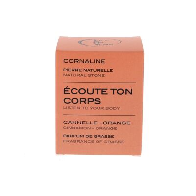 ÉCOUTE TON CORPS 
bougie parfumée Pierres de vie – Cornaline