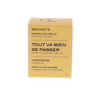 TOUT VA BIEN SE PASSER 
bougie parfumée Pierres de vie – Bronzite 1