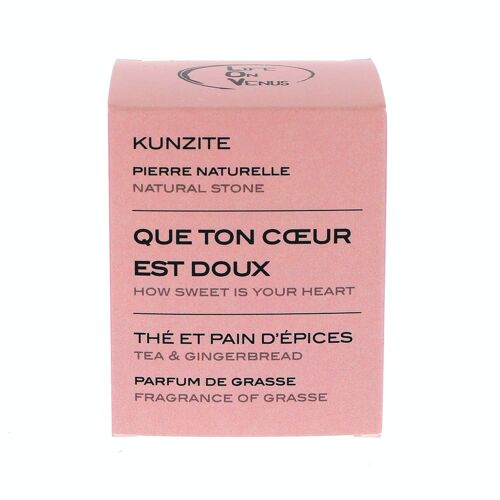 QUE TON COEUR EST DOUX 
bougie parfumée Pierres de vie – Kunzite